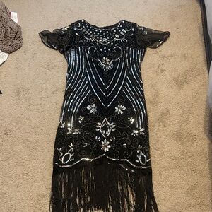 Amazon Black and Silver Embellished Dress